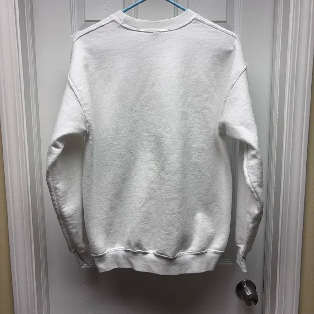 White Graphic Cat Sweatshirt | Japanese Art Print | Size M - Picture 6 of 8